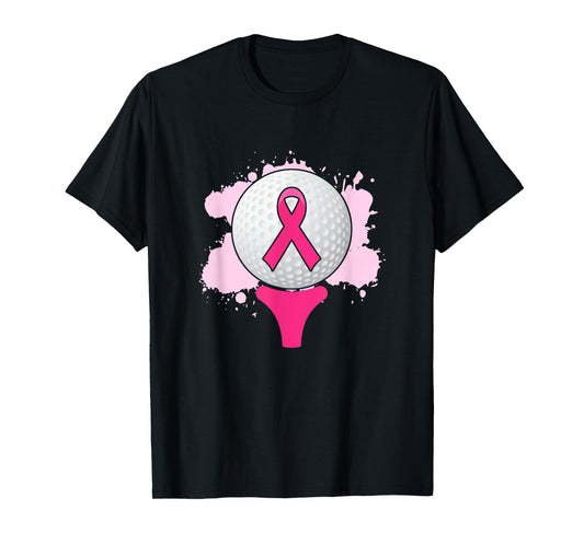 Breast Cancer Awareness Golf Ball Pink Ribbon T-Shirt