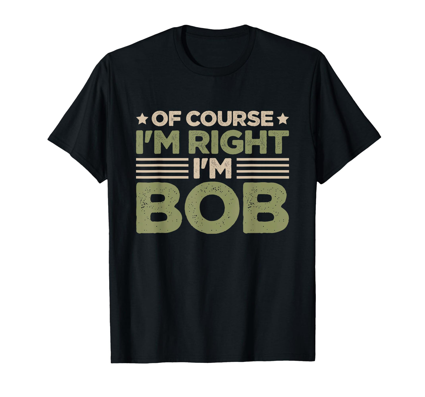 Name Bob Of Course I'm Right I'm Bob T-Shirt
