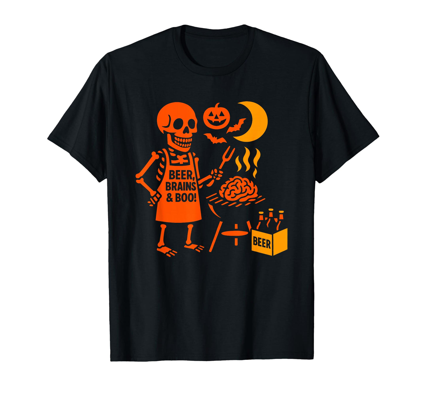 Skeleton BBQ Beer Night Laughs Bash T-Shirt