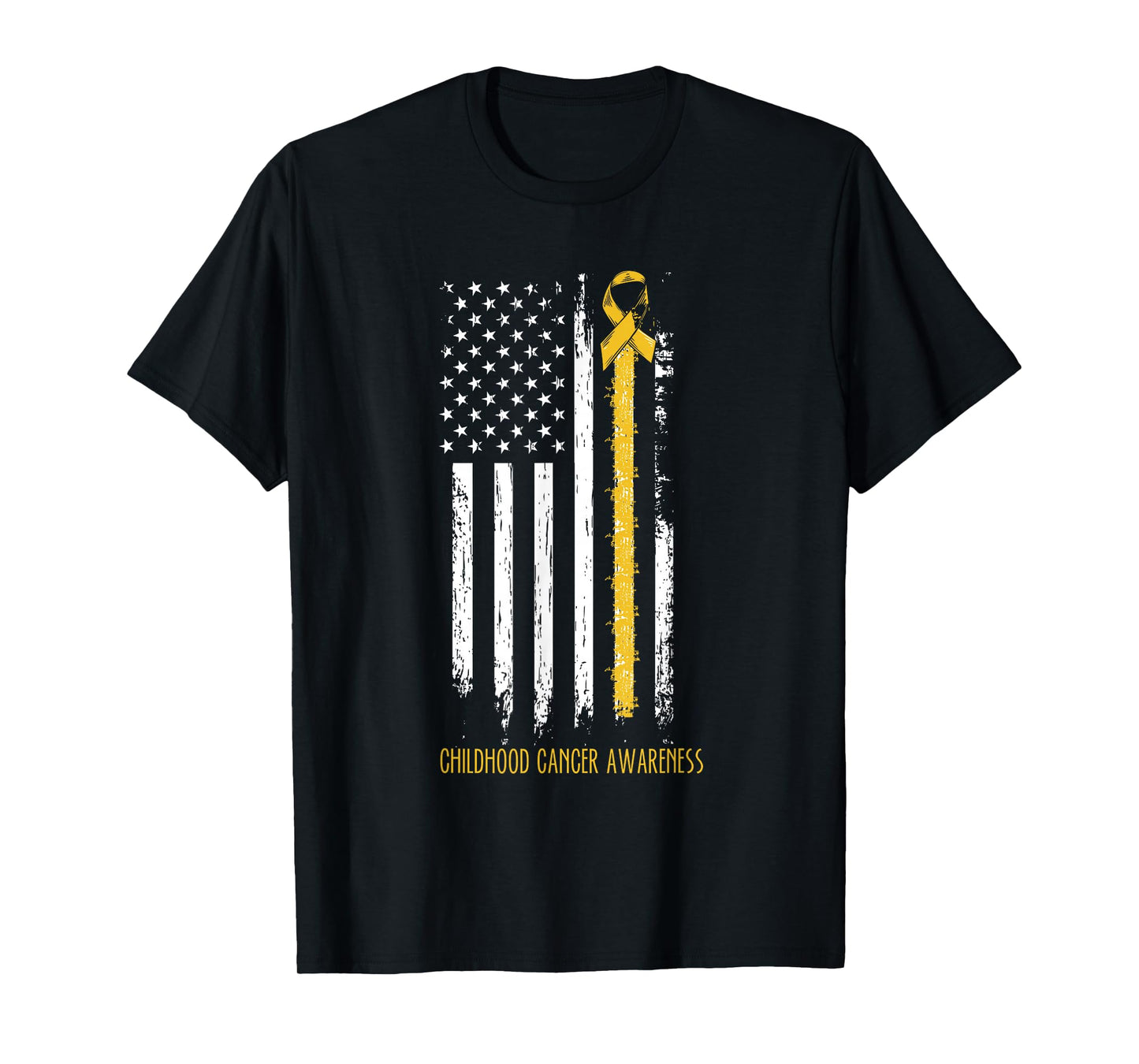 Childhood cancer awareness ribbon in a flag T-Shirt