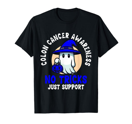 Cute Colon Cancer Awareness Ghost Halloween Costume T-Shirt