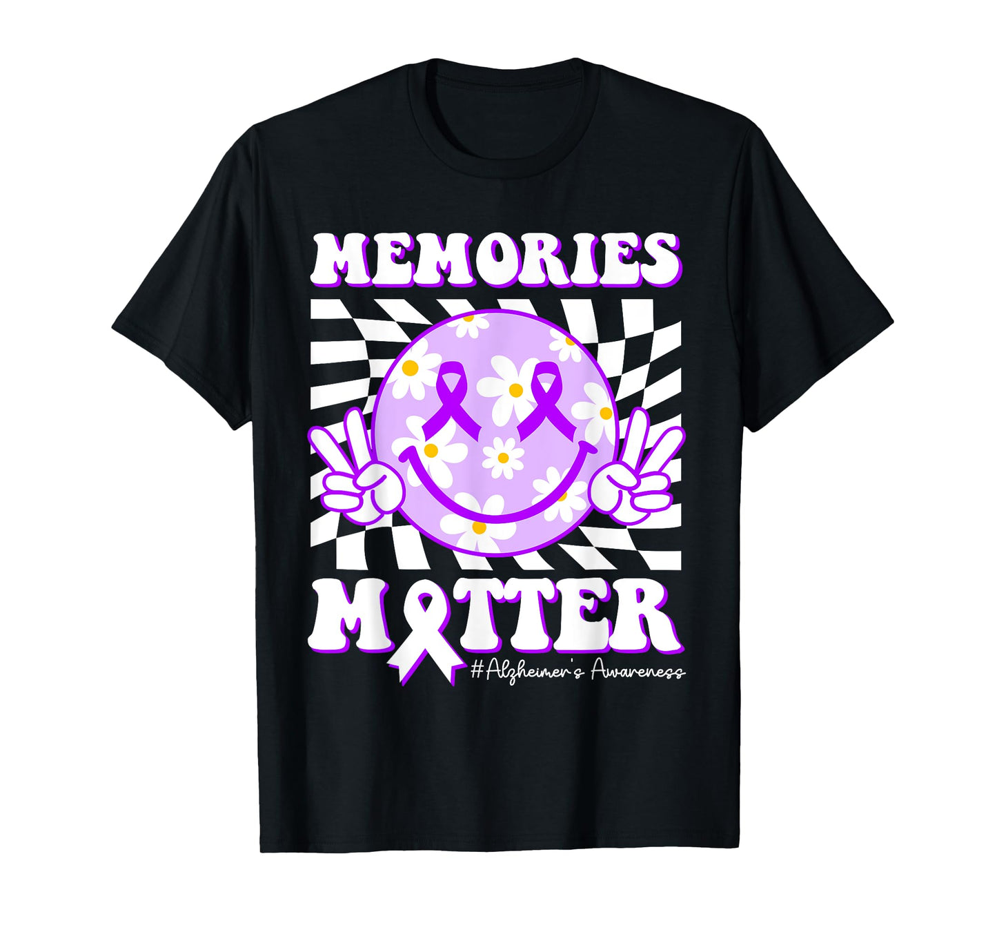 Groovy Memories Matter Dementia Alzheimers Awareness Purple T-Shirt