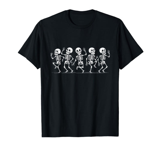 Dancing Skeletons Dance Challenge Boys Girl Kids Halloween T-Shirt