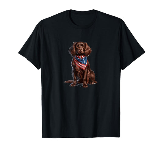 Boykin Spaniel American Bandana Funny Fourth of July America T-Shirt
