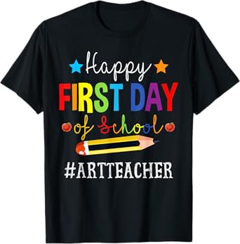 Art Teacher Squad Happy 1st Day Of School Back to School T-Shirt for Men Women Kids