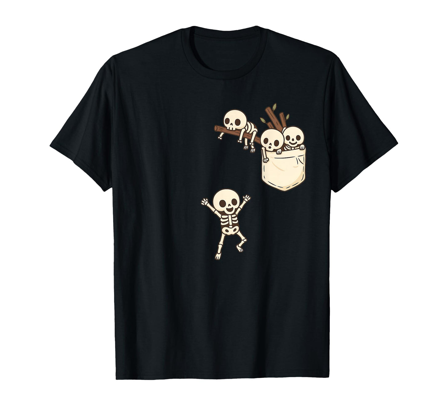 Funny Skeleton Cute Playing T-Shirt