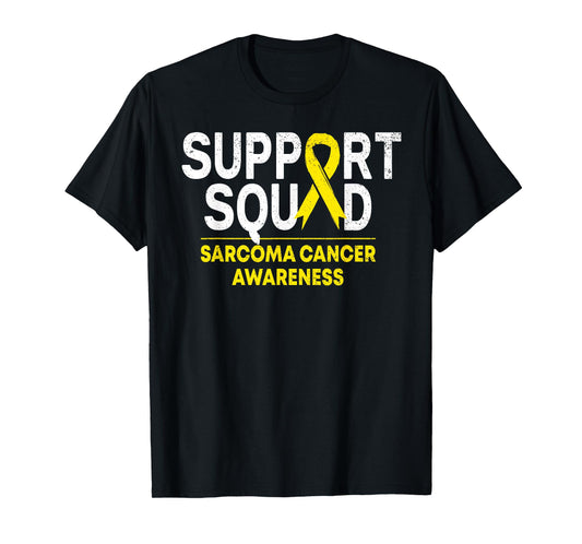 Support Squad Sarcoma Cancer Awareness Yellow Ribbon Team T-Shirt