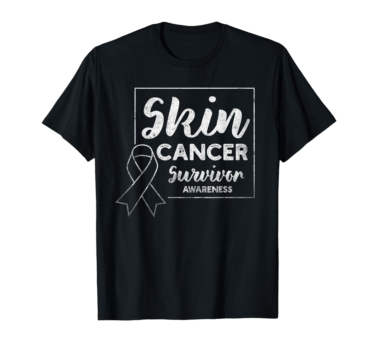 Skin Cancer Survivor Products Melanoma Awareness Distressed T-Shirt