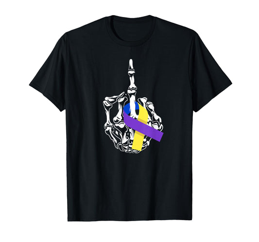 Fuck Bladder Cancer Middle Finger Bladder Cancer Awareness T-Shirt