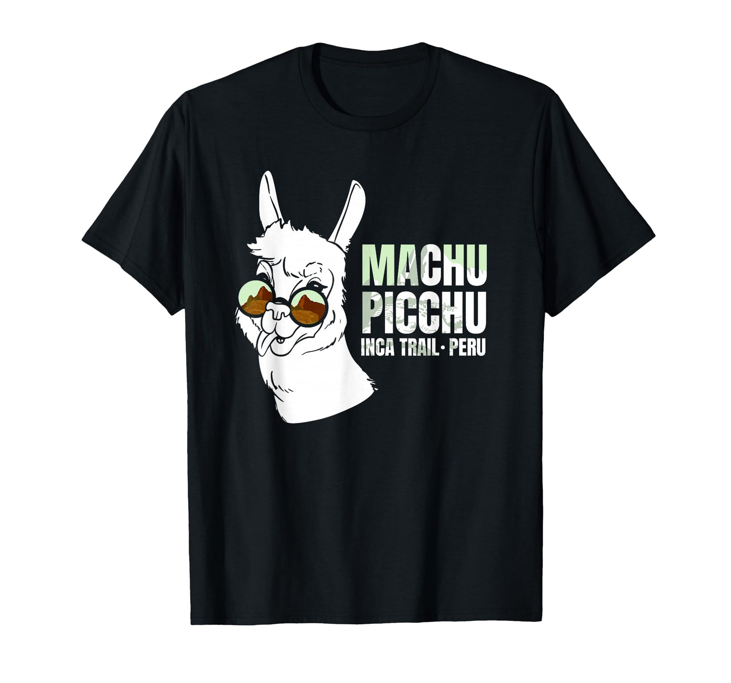 Machu Picchu Inca Trail Peru Llama Cultural Heritage Ruins T-Shirt