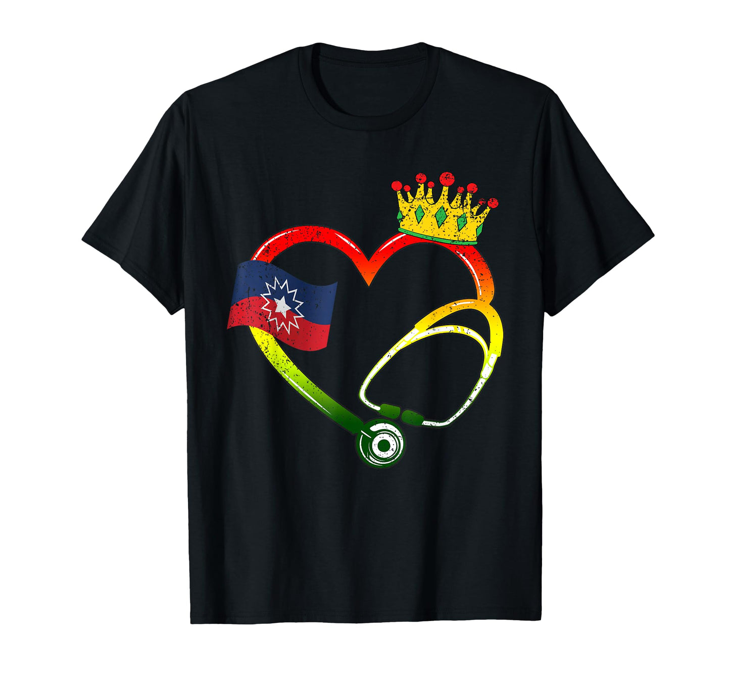 Heart Stethoscope Juneteenth Black History African Nurse T-Shirt