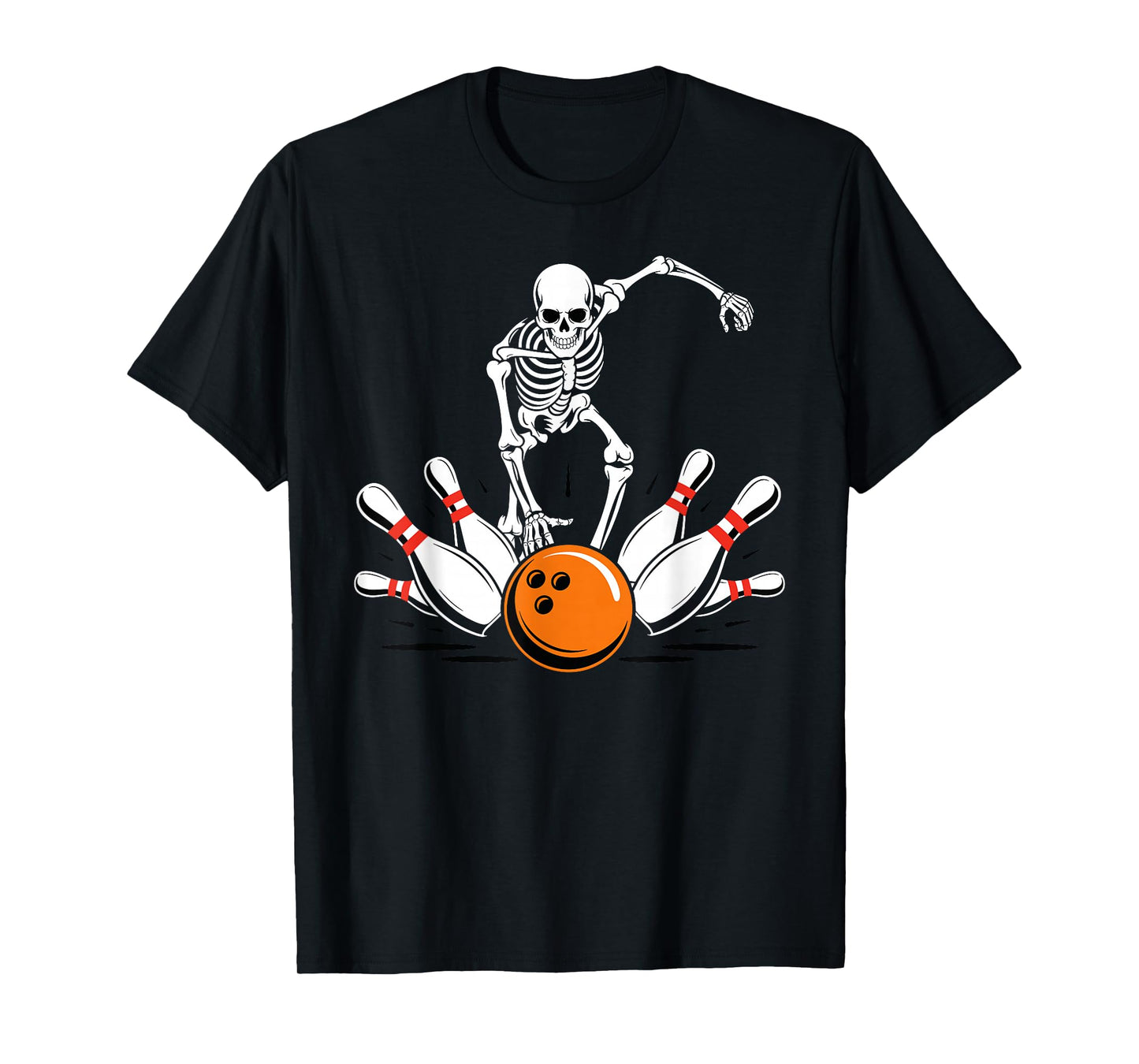 Skeleton Bowling Ball pins Bowling Halloween Costume T-Shirt