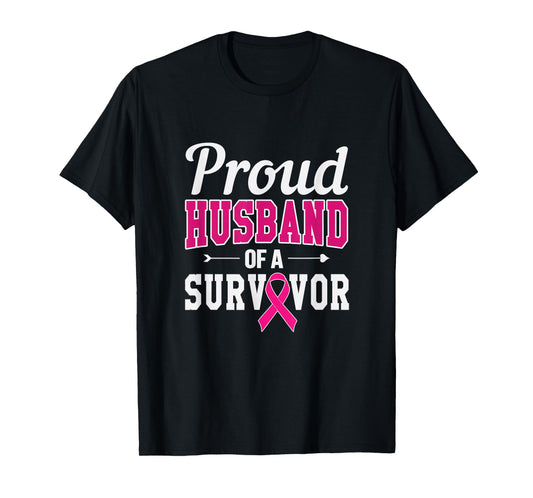 Proud Husband Of A Survivor Breast Cancer Awareness T-Shirt