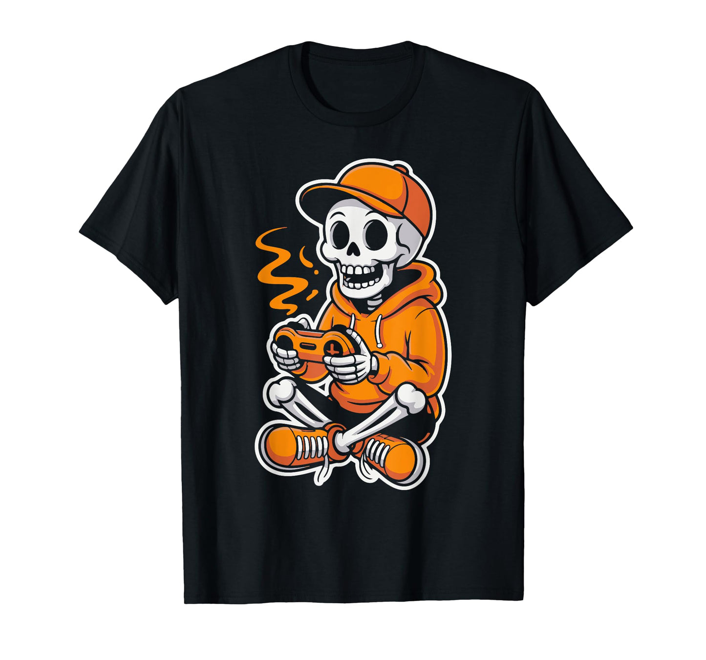 Spooky Halloween Skeleton Gamer Mens Boys Funny Video Play T-Shirt