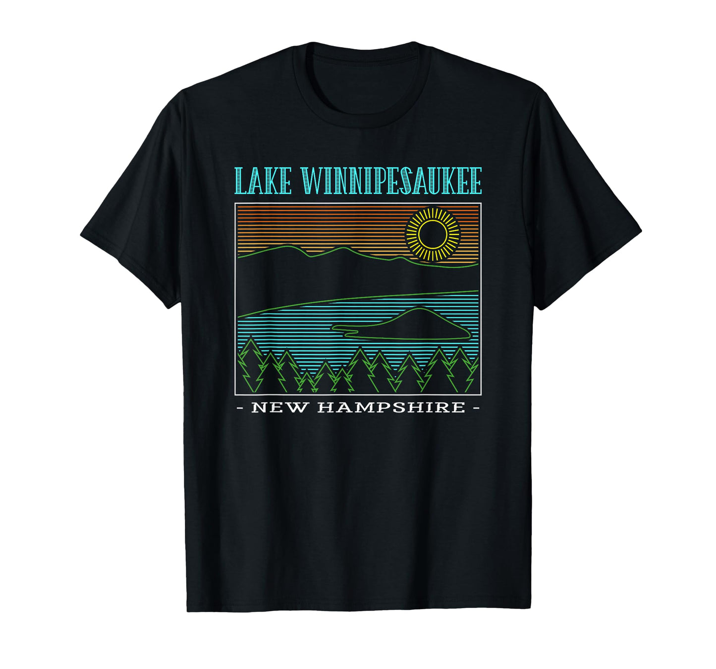 Lake Winnipesaukee New Hampshire Mountains Retro T-Shirt
