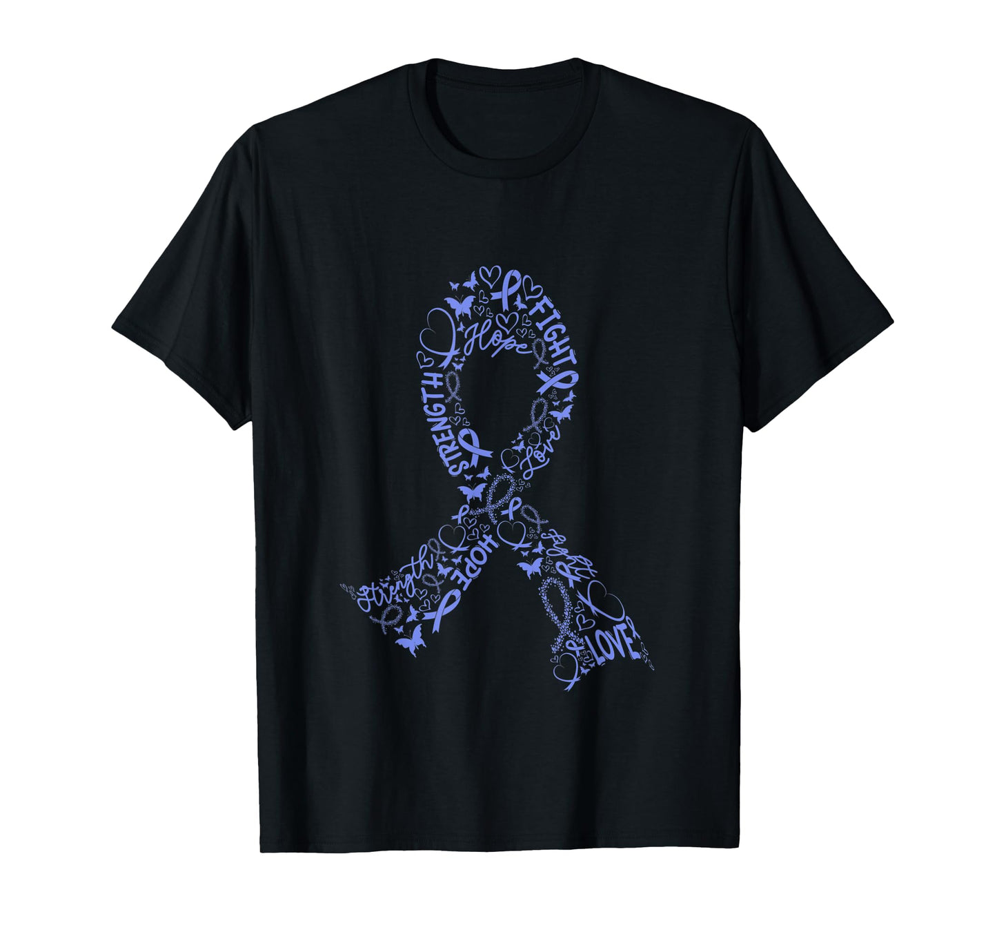 Stomach Cancer Fight Warrior Periwinkle Cancer Ribbon Gift T-Shirt