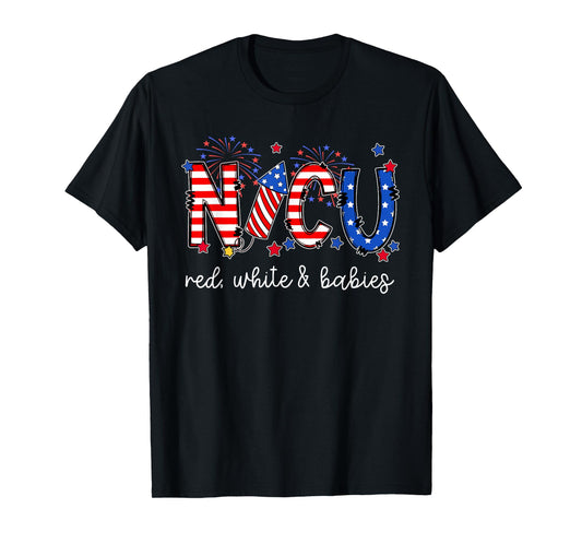 4th Of July NICU Neonatal ICU Nurse 4th Of July American Nur Women Men T-Shirt