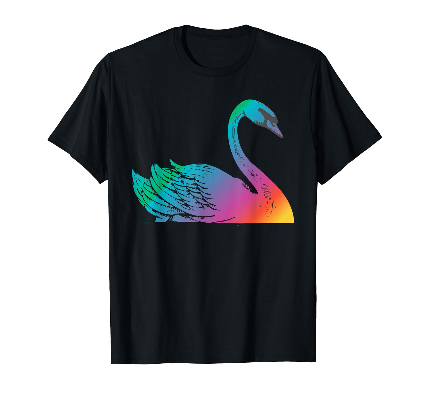 Swan Art Cute Artistic Colorful Swans Animal Bird Lake T-Shirt