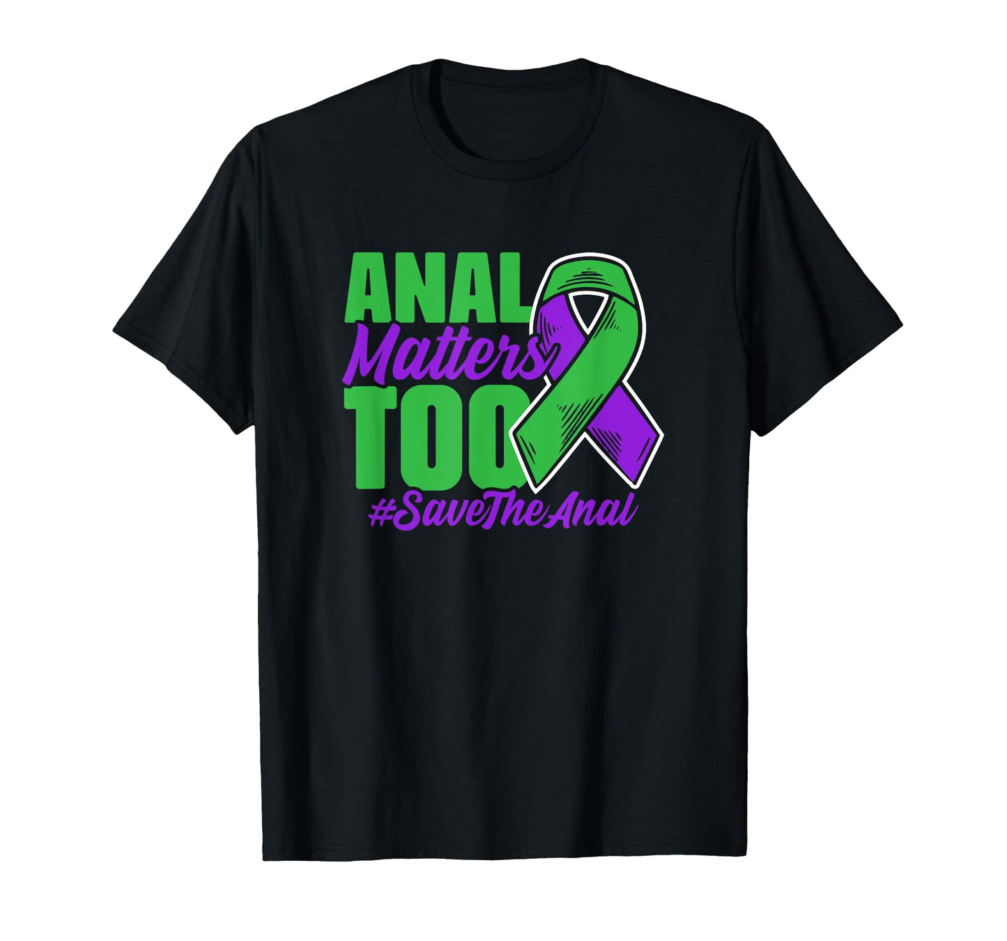 Purple Green Ribbon Support Anal Cancer Survivor T-Shirt