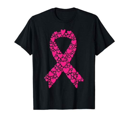 Cute Pink Ribbon Breast Cancer Awareness Women Men Kids T-Shirt