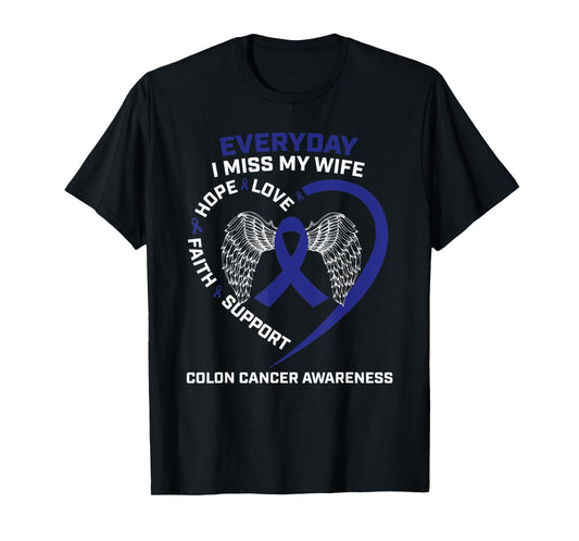 Colorectal Wings In Memory Of My Wife Colon Cancer Awareness T-Shirt