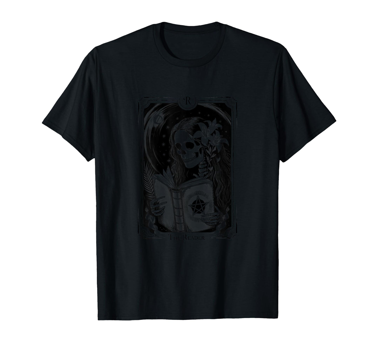 Tarot Card Reader Funny Skeleton Reading Wiccan Book Lovers T-Shirt