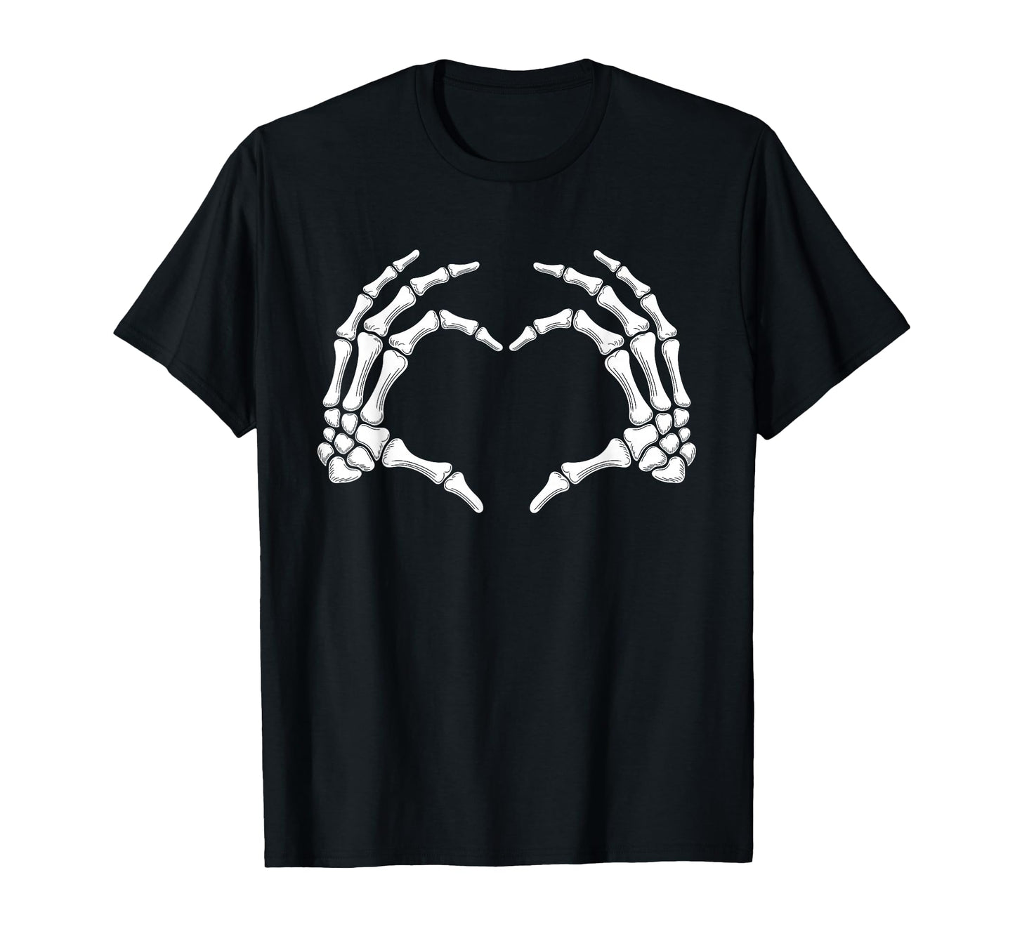 Spooky Skeleton Hands Heart - Creepy Gothic Love Halloween T-Shirt