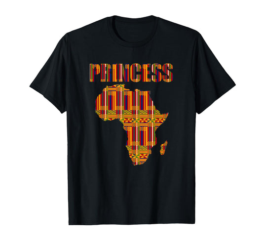 Africa Princess Kente Pattern Juneteenth Africa Princess T-Shirt