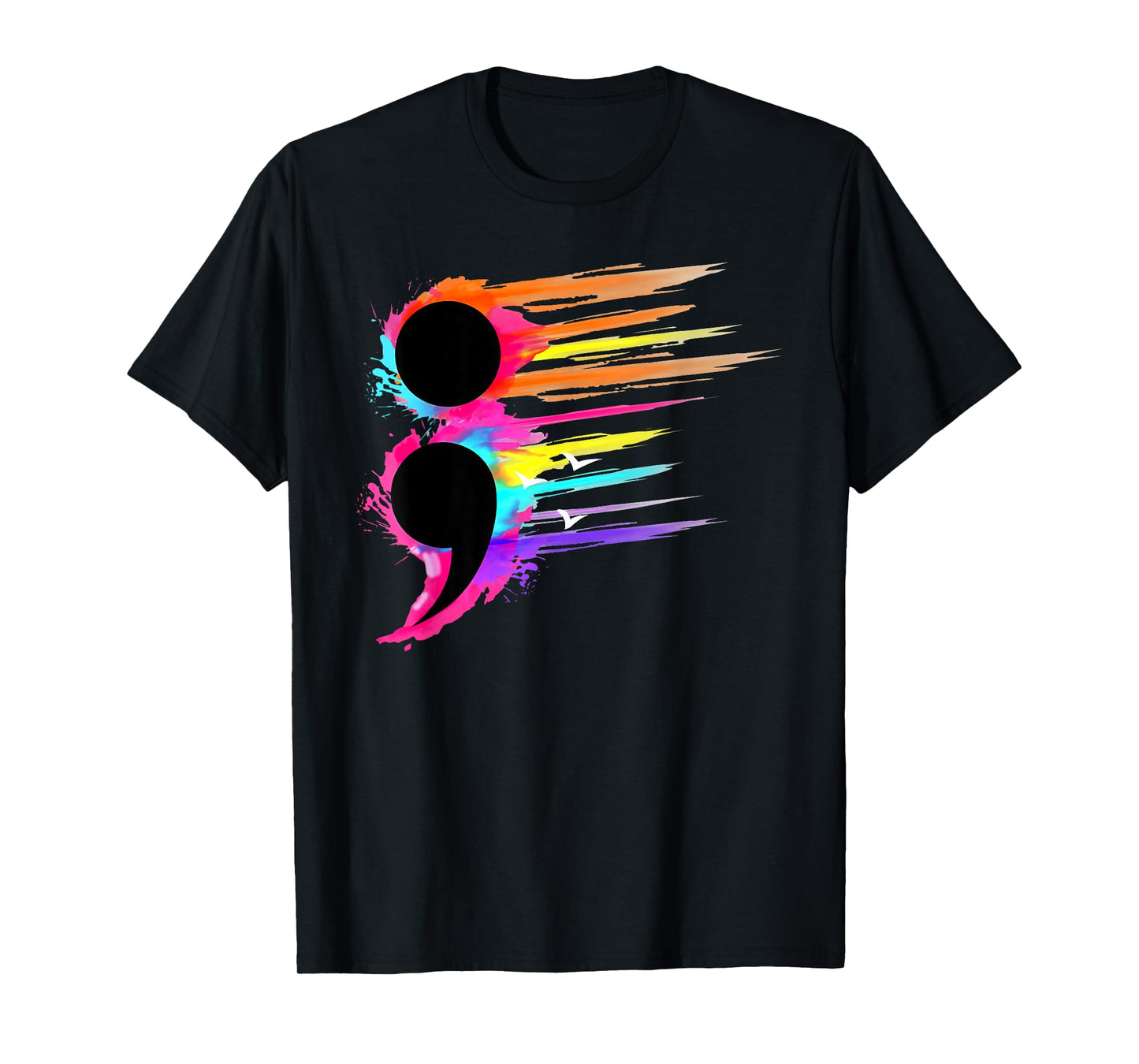 Semicolon Mental Health Awareness Broken Crayons Still Color T-Shirt
