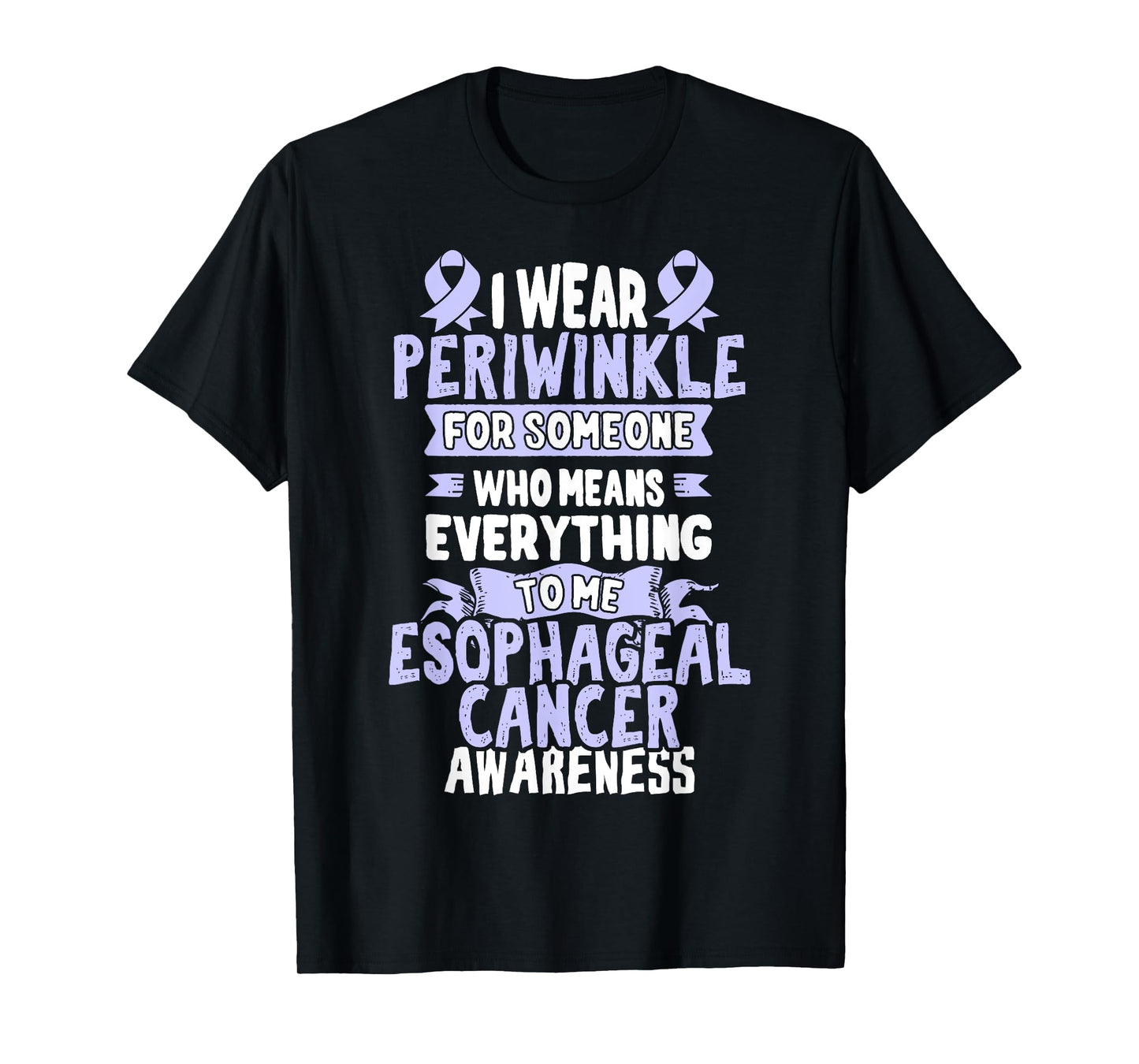 Esophageal Cancer Awareness Tee - Periwinkle Ribbon T-Shirt