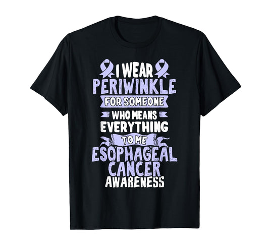 Esophageal Cancer Awareness Tee - Periwinkle Ribbon T-Shirt