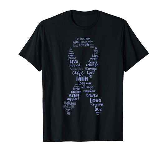 Esophageal Cancer Awareness Purple Periwinkle Ribbon T-Shirt