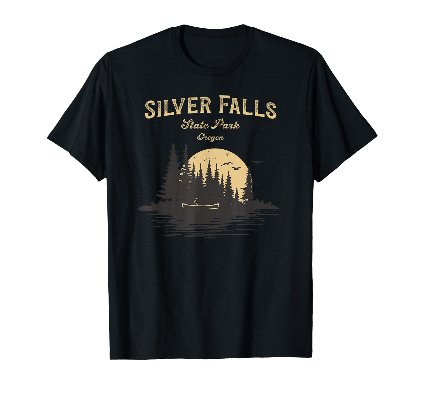 Silver Falls State Park Oregon Lake River Canoe T-Shirt