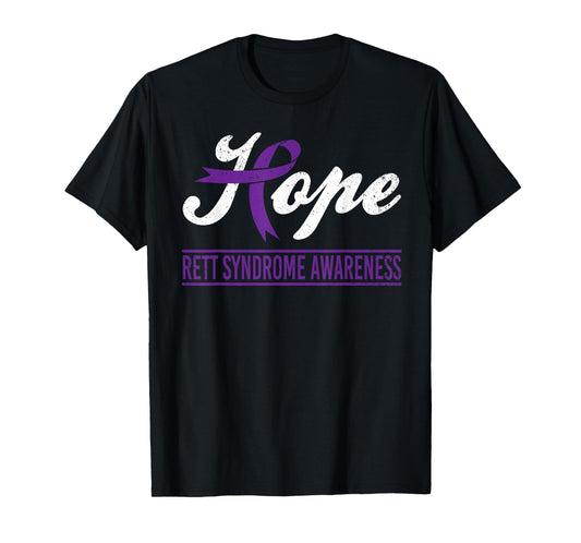 Hope Purple Ribbon Rett Syndrome Awareness Support Month T-Shirt