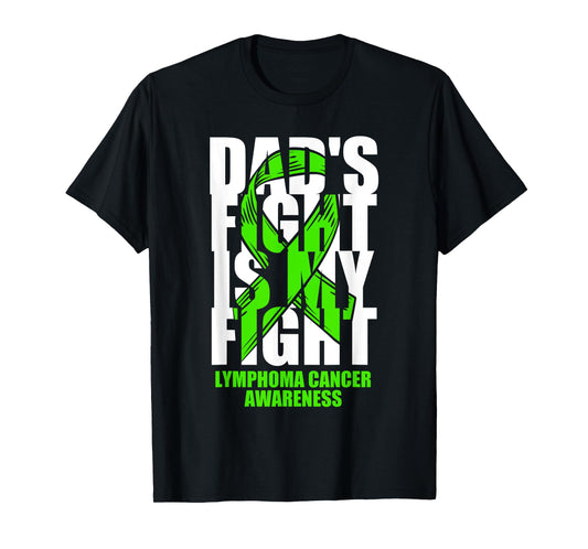 Lymphoma Cancer Awareness Lime Green Ribbon Dad's Fight Gift T-Shirt