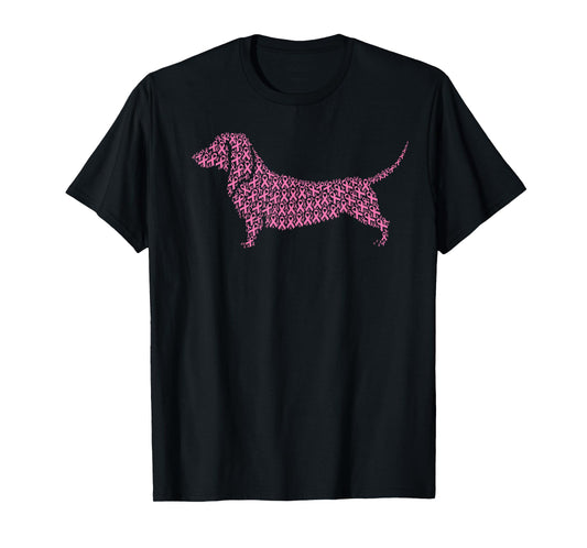 Breast Cancer Awareness Pink Ribbon & Survivor - Dachshund T-Shirt
