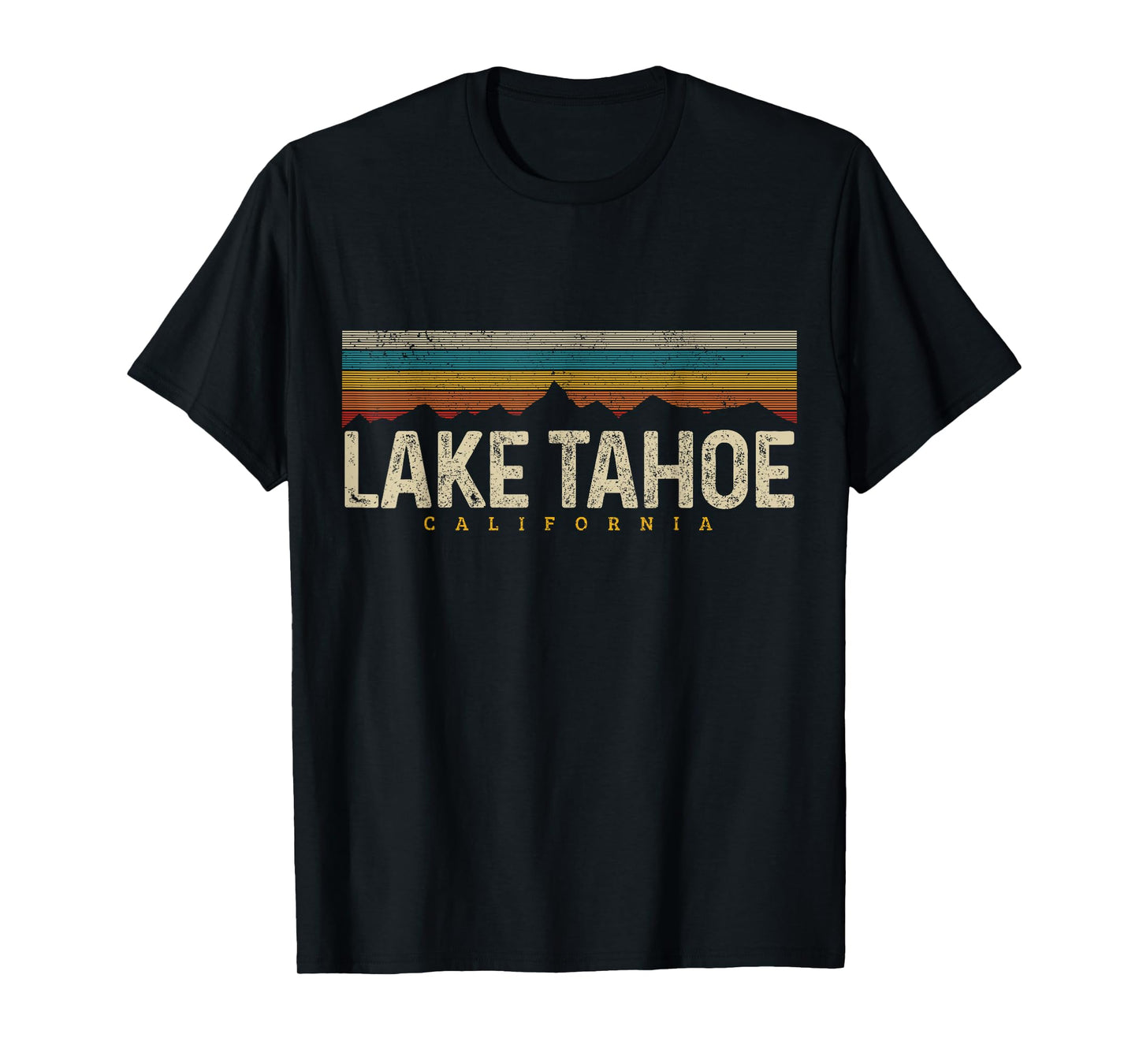 Lake Tahoe Vintage Mountains Hiking Camping Retro California T-Shirt