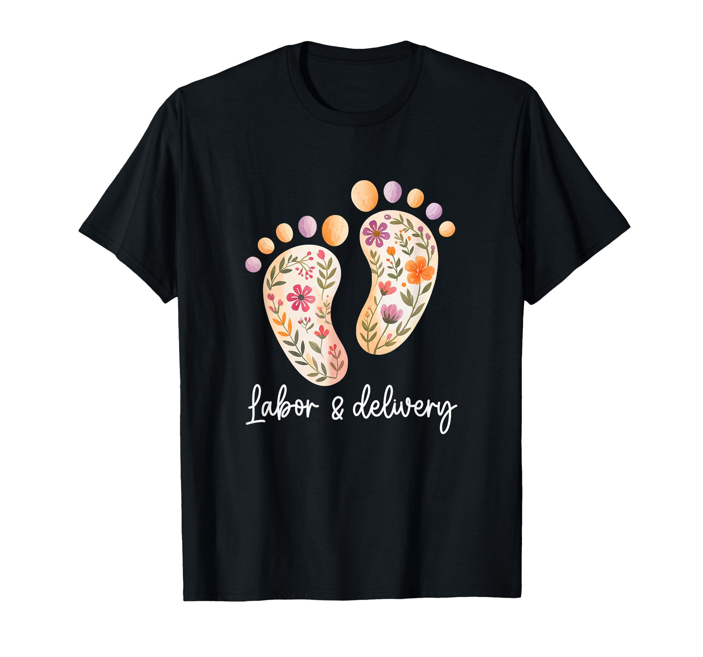 Retro Floral Nursing Labor And Delivery Nurse L&D Nurse T-Shirt