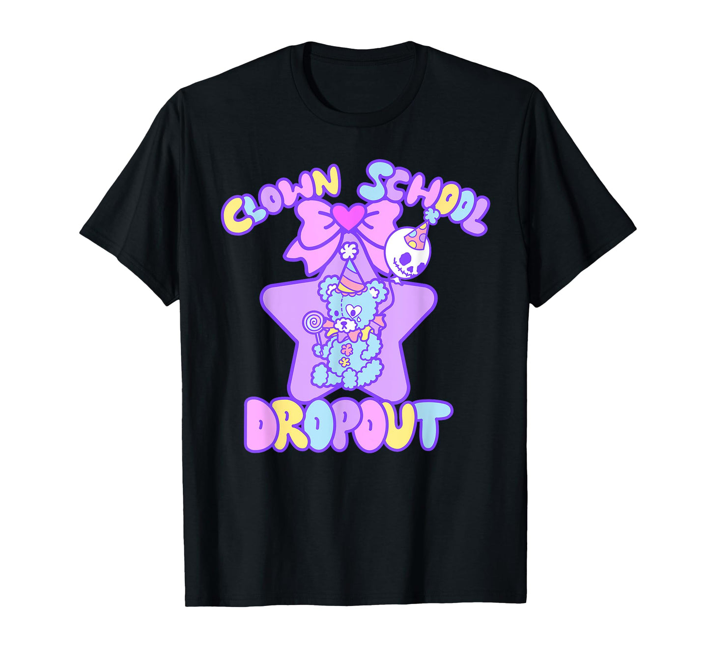 Kawaii Kreeps Pastel Goth Clowncore Teddy Bear Clown Weirdcore Kidcore T-Shirt
