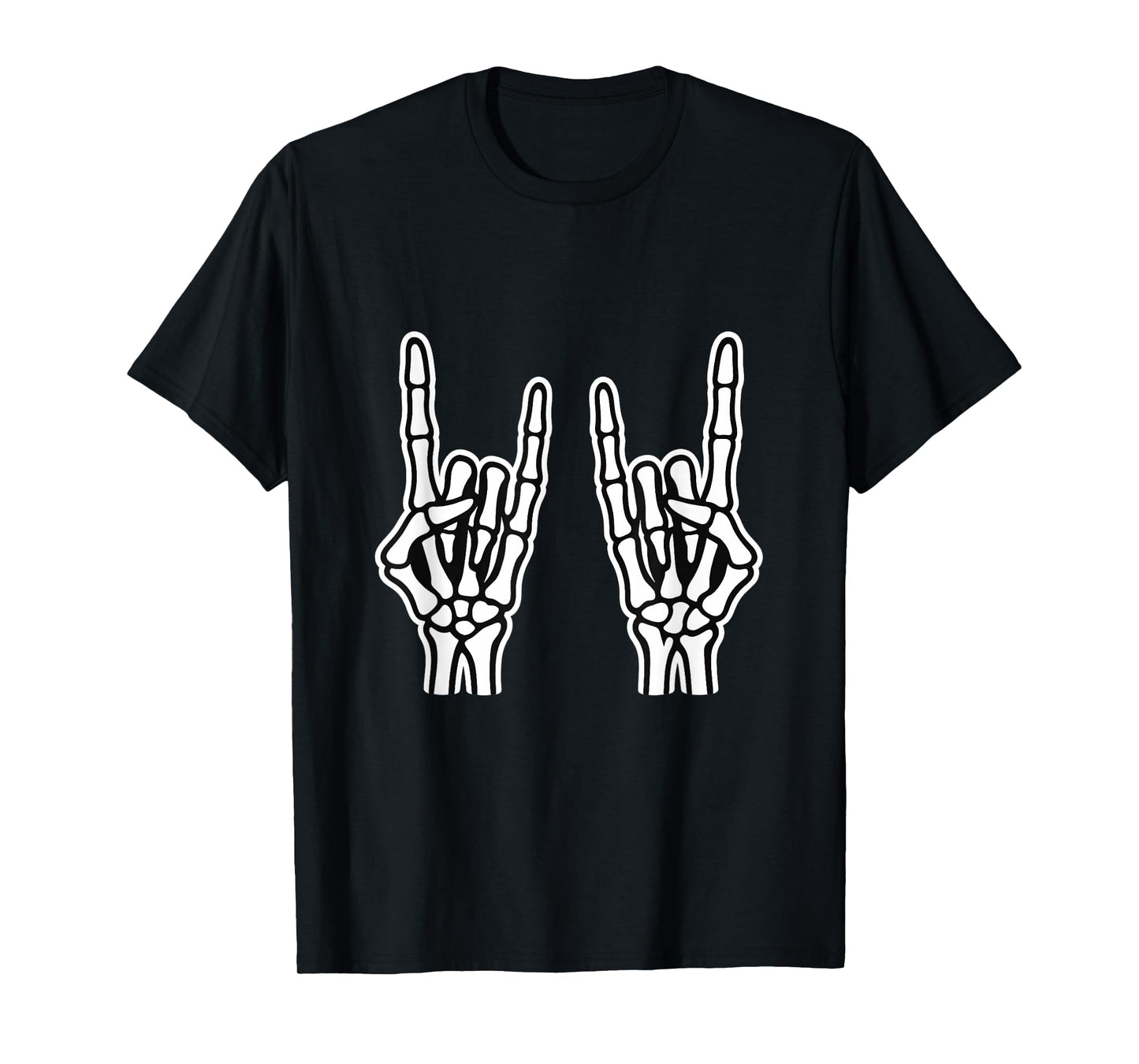 Skeleton Rock Hand Horns Halloween Design for Metal Fans Now T-Shirt