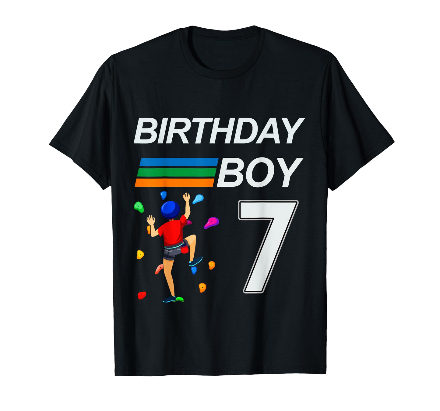 7 Years Old Birthday Bouldering Rock Climbing for Boys T-Shirt