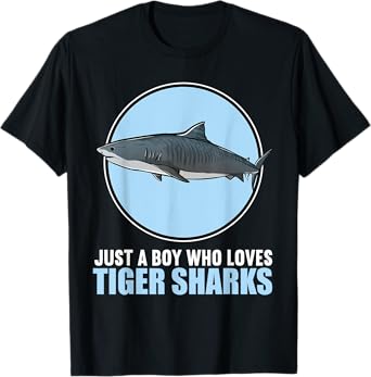 Just a Boy who loves Tiger Sharks Tiger Shark T-Shirt
