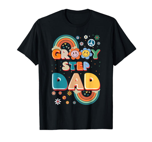 Groovy Step Dad Stepdaddy Step Father Father's Day Retro T-Shirt