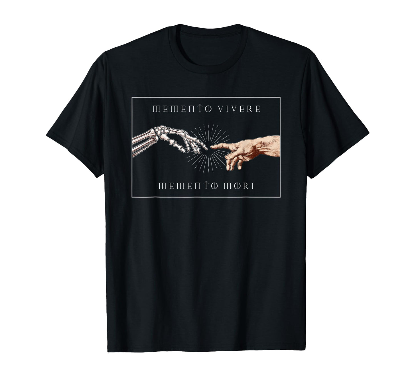 Memento Mori & Vivere - Skeleton Hand Creation of Adam T-Shirt