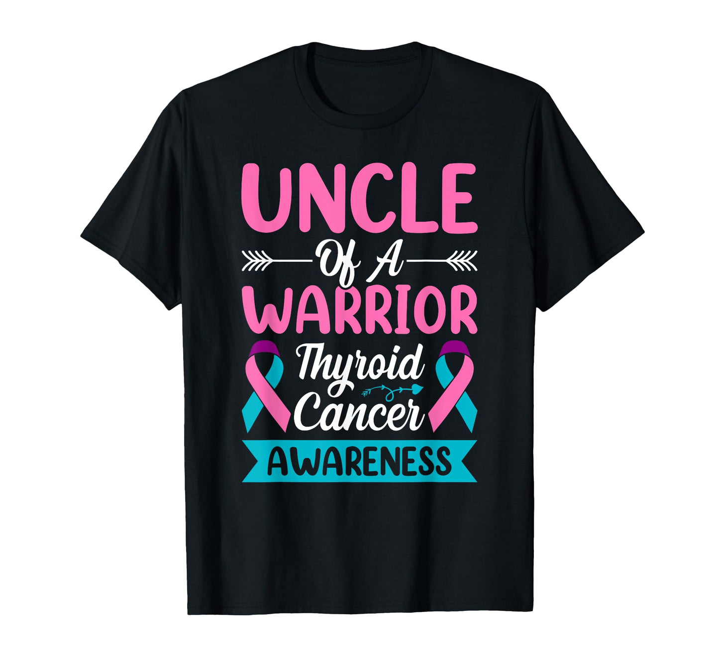 Thyroid - Uncle of a Warrior Thyroid Cancer Ribbon Awareness T-Shirt