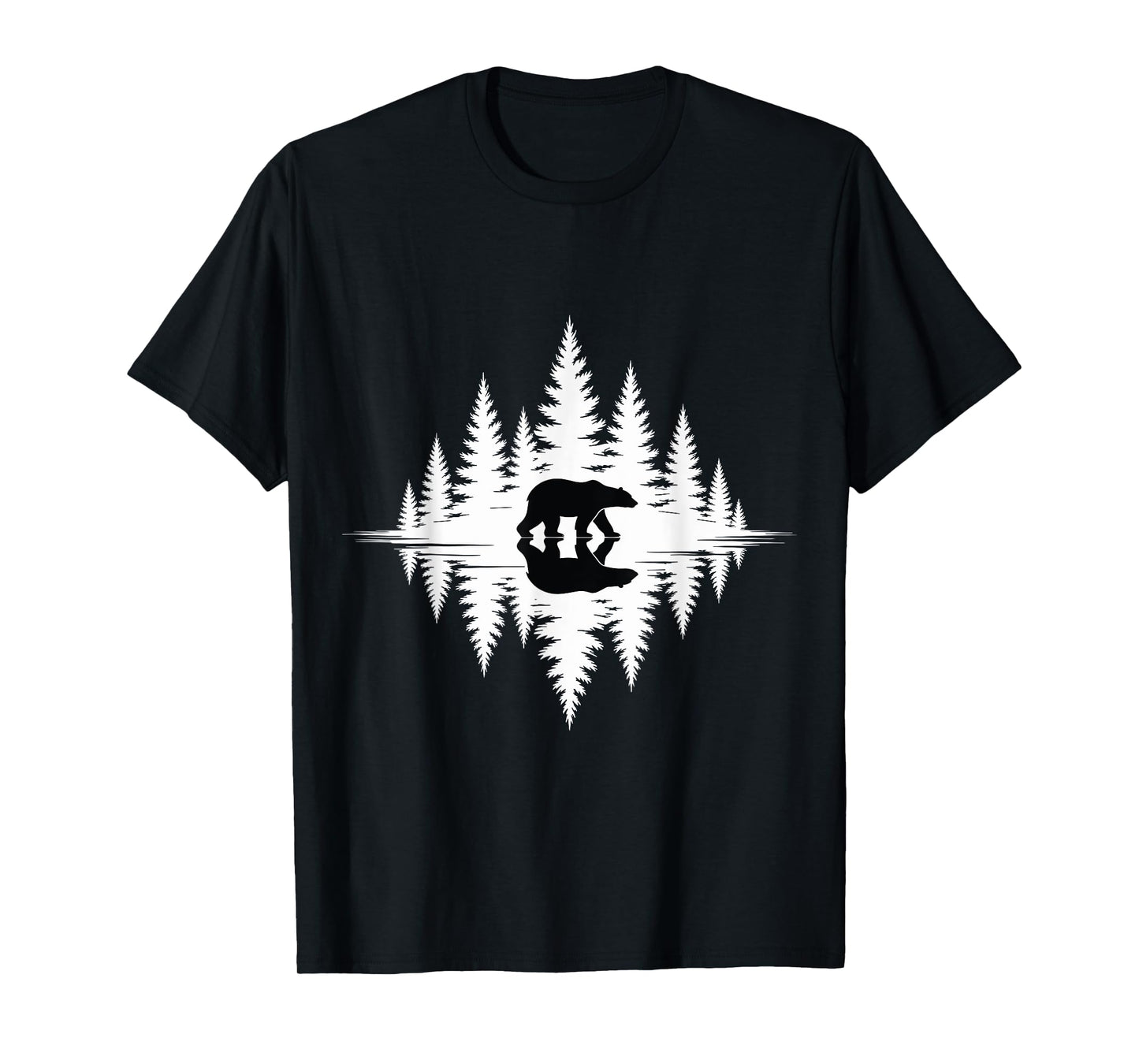 Trees Reflection Wildlife Nature Bear Animal Outdoor Forest T-Shirt