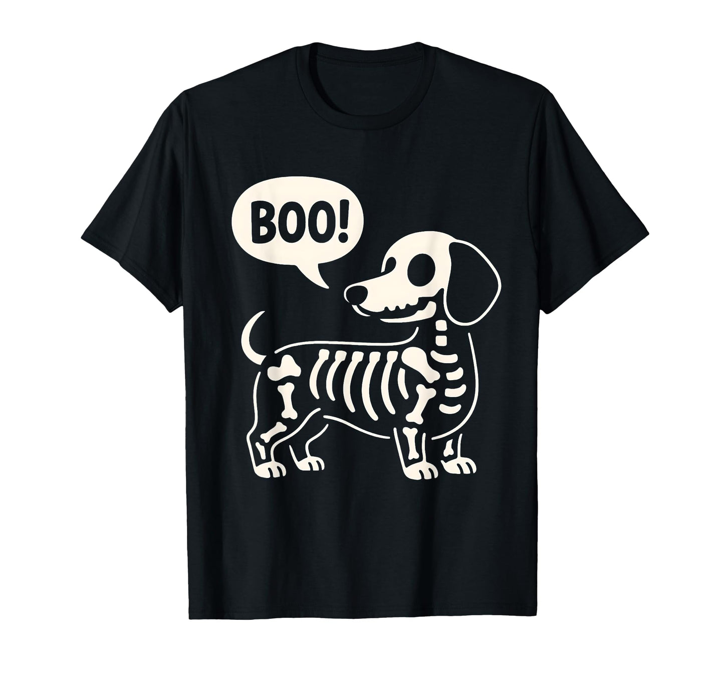 Cute Dachshund Doxie Skeleton Boo Wiener Dog Halloween T-Shirt