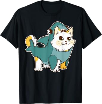 Cat Shark Kawaii Kitten Funny Halloween Costume Men Women Kids T-Shirt