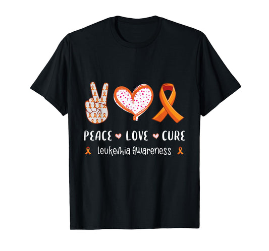 Peace Love cure leukemia awareness men women kids leukemia T-Shirt
