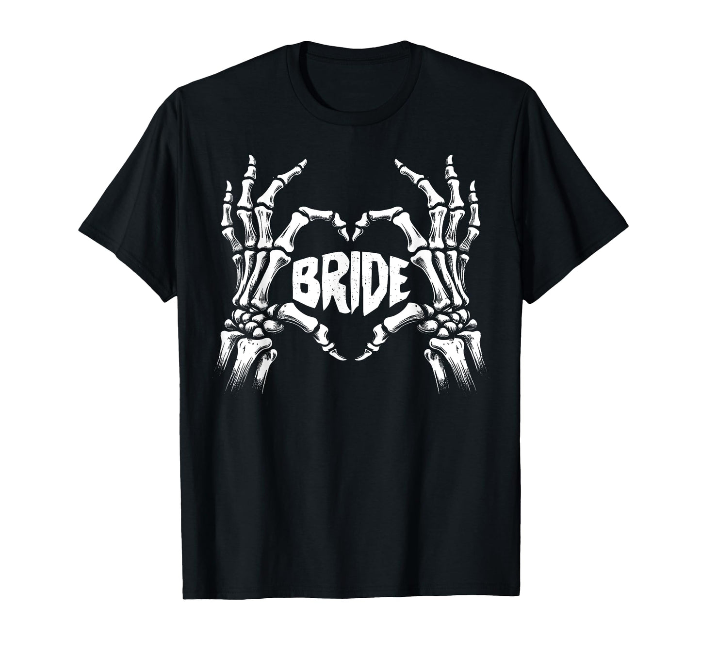Spooky Bride Skeleton Hands Halloween Engagement Wedding Tee T-Shirt